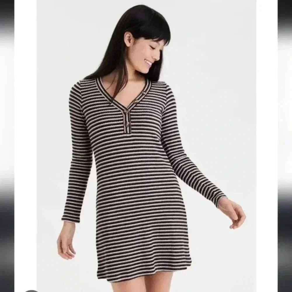 American Eagle Slim Stretch Waffle Knit dress XS